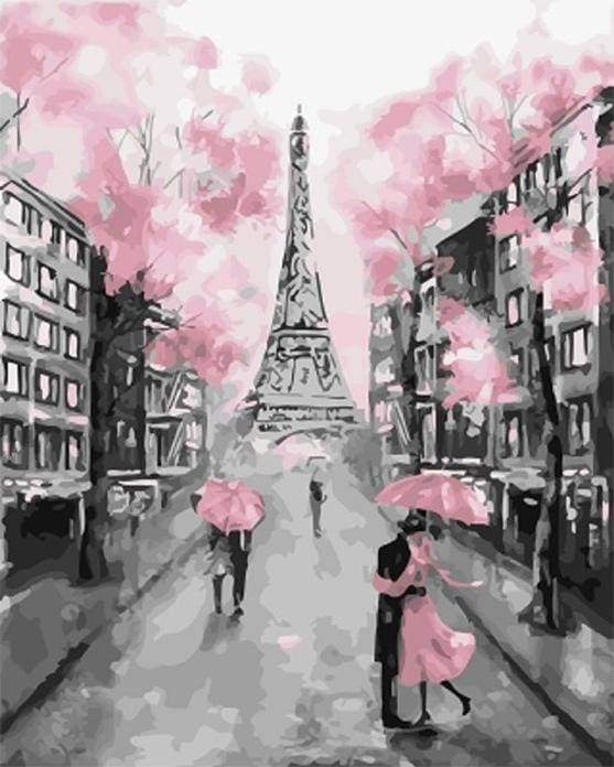 Dipingere con i numeri - Torre Eiffel E Tocco Rosa