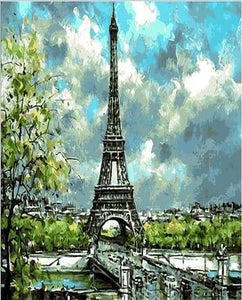 Dipingere con i numeri - Giornata Nuvolosa Alla Torre Eiffel