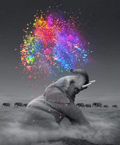 Dipingere con i numeri - Disegno Di Elefante Colorato