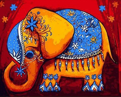 Dipingere con i numeri - Elefante Pronto Per La Cerimonia