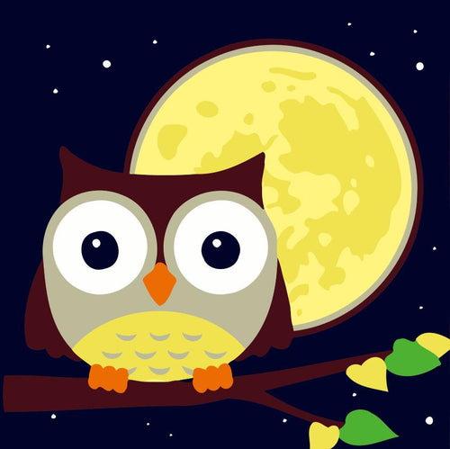 Dipingere con i numeri Bambini - Gufo E Luna