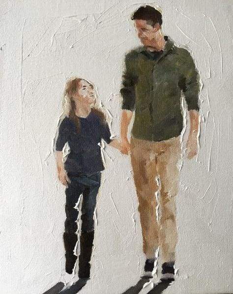 Dipingere con i numeri - Padre E Figlia Che Camminano
