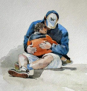 Dipingere con i numeri - Padre E Figlio Si Abbracciano