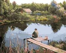 Carica l&#39;immagine nel visualizzatore di Gallery, Dipingere con i numeri - Pescatore Sul Fiume