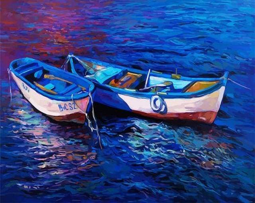 Dipingere con i numeri - Barche Da Pesca All'Alba