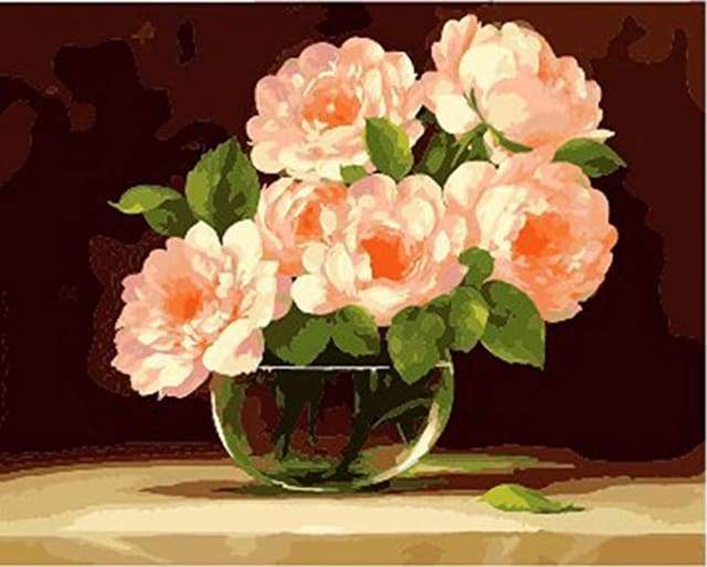Dipingere con i numeri - Cinque Fiori In Un Vaso