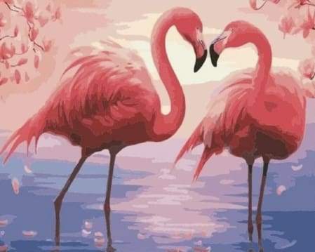 Dipingere con i numeri - Fenicotteri Romantici