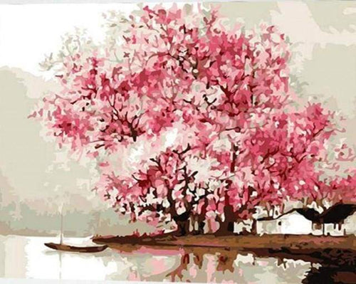 Dipingere con i numeri - Alberi In Fiore Durante La Primavera