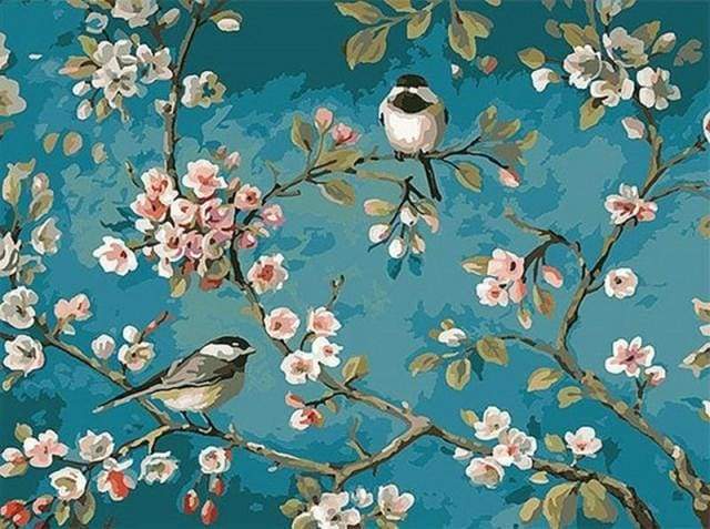 Dipingere con i numeri - Acquerello Di Fiori E Uccelli