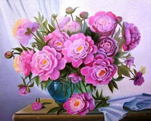 Carica l&#39;immagine nel visualizzatore di Gallery, Dipingere con i numeri - Fiori E Vaso Blu