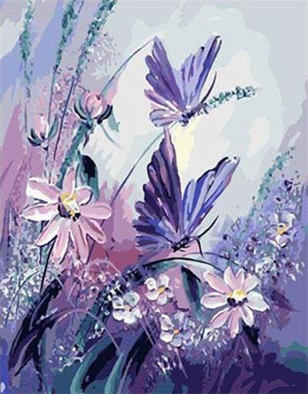 Dipingere con i numeri - Fiori E Farfalle