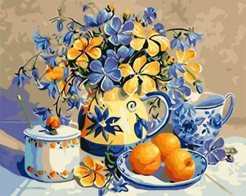 Dipingere con i numeri - Fiori E Arancio