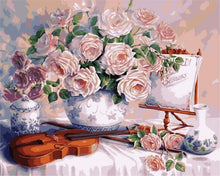 Carica l&#39;immagine nel visualizzatore di Gallery, Dipingere con i numeri - Fiori E Violino