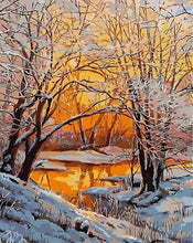 Carica l&#39;immagine nel visualizzatore di Gallery, Dipingere con i numeri - Aria Fresca Nella Foresta Invernale
