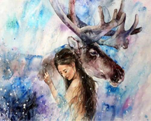 Dipingere con i numeri - Ragazza Con Alci