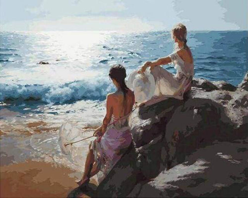 Dipingere con i numeri - Ragazze Sulla Spiaggia