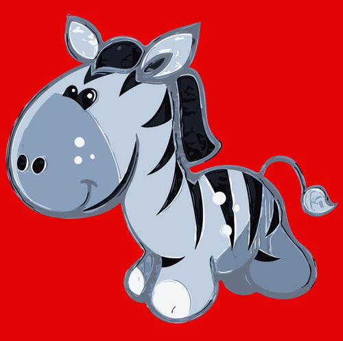 Dipingere con i numeri Bambini - Zebra Grigia