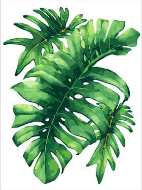 Dipingere con i numeri - Foglia Verde