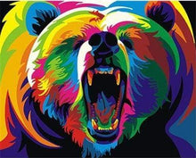 Carica l&#39;immagine nel visualizzatore di Gallery, Dipingere con i numeri - Orso Grizzly Pop Art