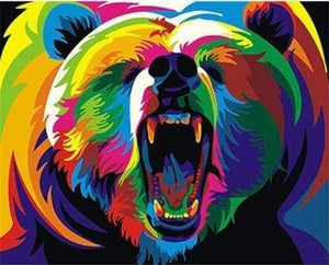 Dipingere con i numeri - Orso Grizzly Pop Art