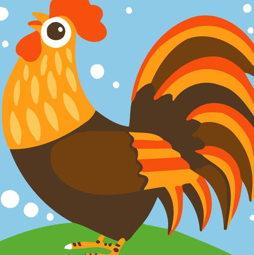 Dipingere con i numeri Bambini - Gallo
