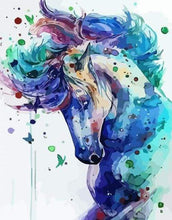 Carica l&#39;immagine nel visualizzatore di Gallery, Dipingere con i numeri - Cavallo In Blu
