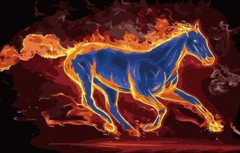 Dipingere con i numeri - Cavallo In Fiamme