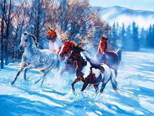 Carica l&#39;immagine nel visualizzatore di Gallery, Dipingere con i numeri - Cavalli Nella Neve