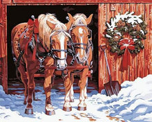 Carica l&#39;immagine nel visualizzatore di Gallery, Dipingere con i numeri - Cavalli In Inverno