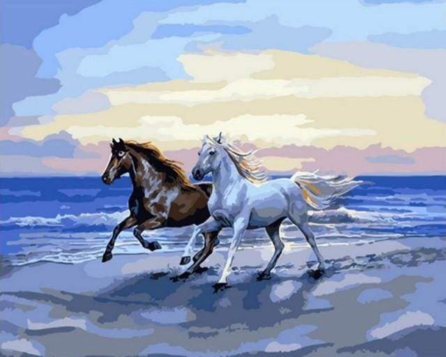 Dipingere con i numeri - Cavalli Sulla Spiaggia