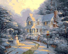 Carica l&#39;immagine nel visualizzatore di Gallery, Dipingere con i numeri - Casa E Pupazzo Di Neve