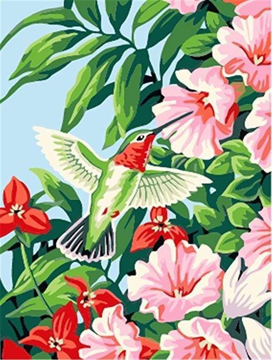 Dipingere con i numeri - Colibrì Nei Fiori