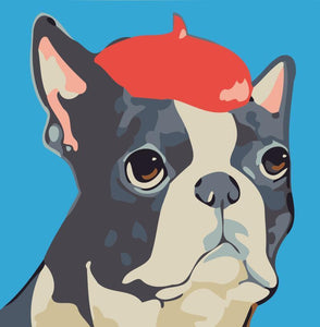 Dipingere con i numeri Bambini - Cane Con Cappello Rosso