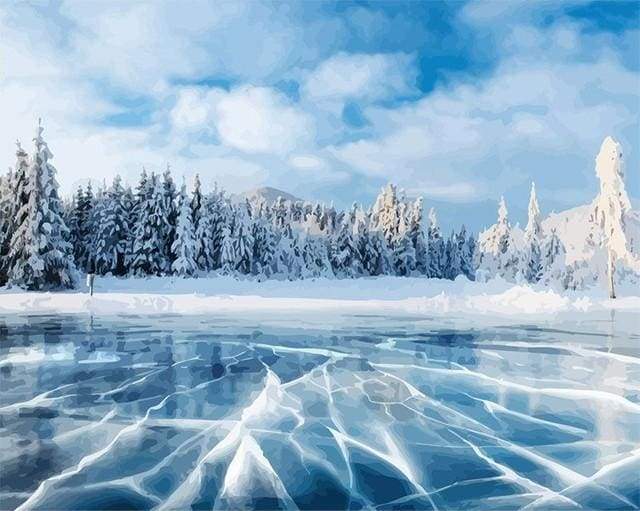 Dipingere con i numeri - Paesaggio Di Ghiaccio E Neve