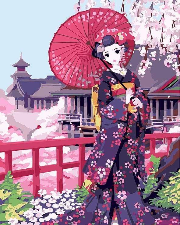Dipingere con i numeri - Kimono Giapponese