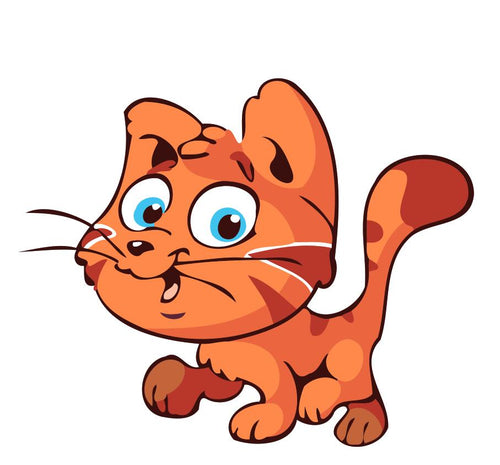 Dipingere con i numeri Bambini - Gatto Arancione 2