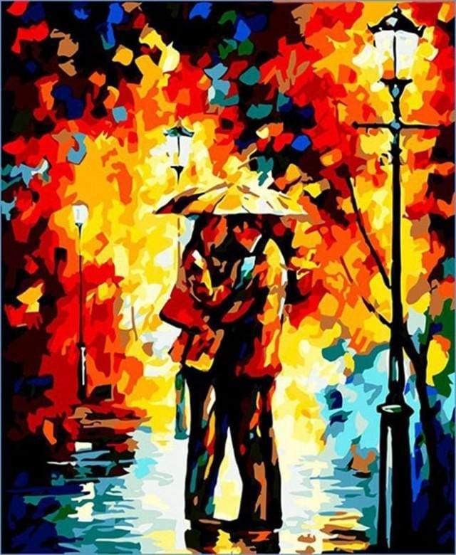 Dipingere con i numeri - Bacio Sotto La Pioggia