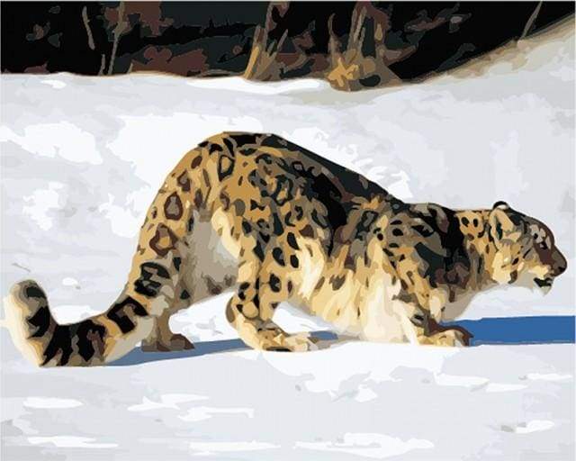 Dipingere con i numeri - Leopardo Nella Neve
