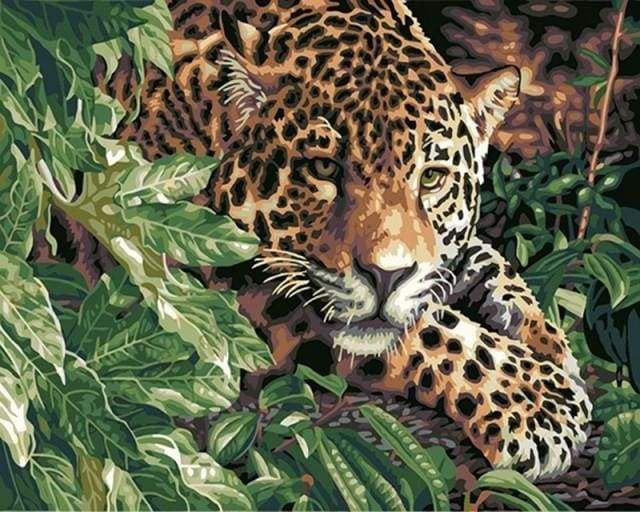 Dipingere con i numeri - Leopardo Alla Ricerca