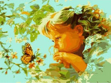 Carica l&#39;immagine nel visualizzatore di Gallery, Dipingere con i numeri - Bambina E Farfalla