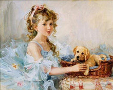 Carica l&#39;immagine nel visualizzatore di Gallery, Dipingere con i numeri - Bambina E Il Suo Cucciolo