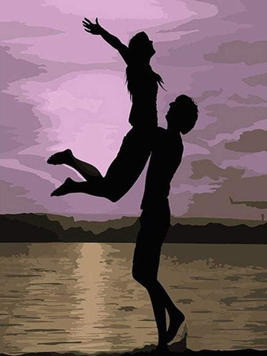 Dipingere con i numeri - Amanti Sulla Spiaggia Di Notte