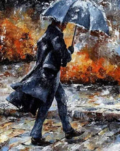 Carica l&#39;immagine nel visualizzatore di Gallery, Dipingere con i numeri - Uomo Che Cammina Sotto La Pioggia