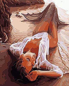 Dipingere con i numeri - Sirena Sulla Spiaggia