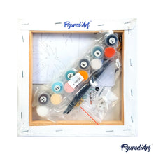 Carica l&#39;immagine nel visualizzatore di Gallery, Mini Kit da Dipingere con i Numeri 20x20cm con cornice Famiglia di zebre
