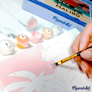 Mini Kit da Dipingere con i Numeri 20x20cm con cornice Notte stellata - Van Gogh