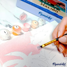 Carica l&#39;immagine nel visualizzatore di Gallery, Mini Kit da Dipingere con i Numeri 20x20cm con cornice Famiglia di zebre