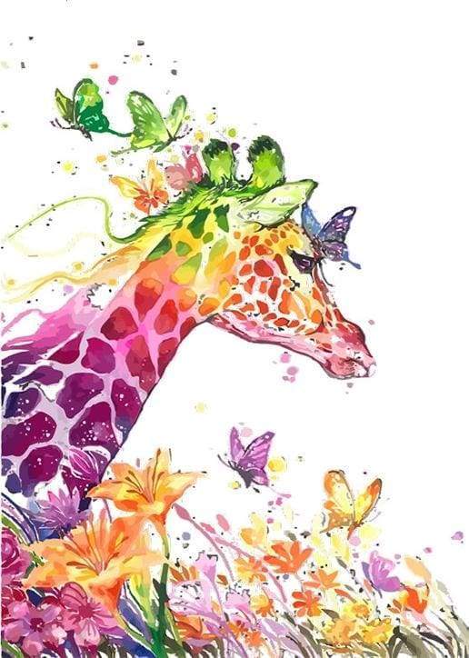 Dipingere con i numeri - Giraffa Moderna E Colorata – Figured'Art