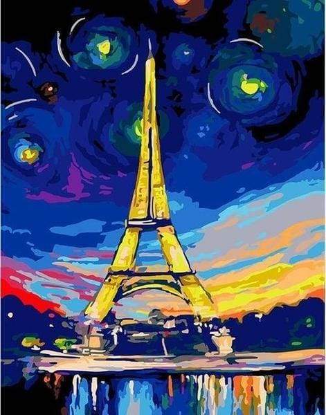 Dipingere con i numeri - Torre Eiffel Multicolore