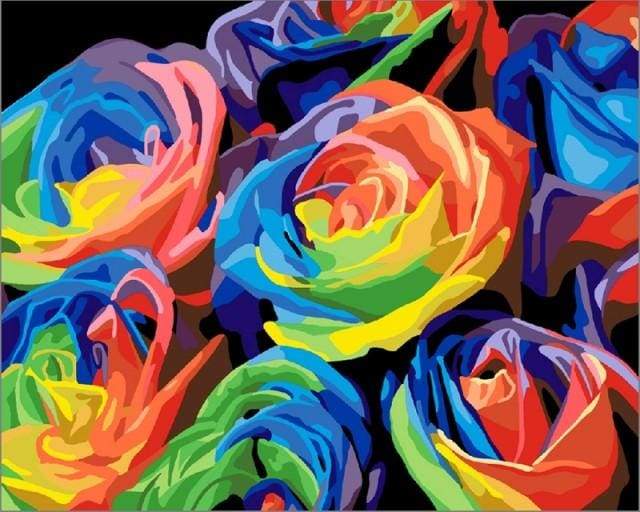 Dipingere con i numeri - Rose Multicolori